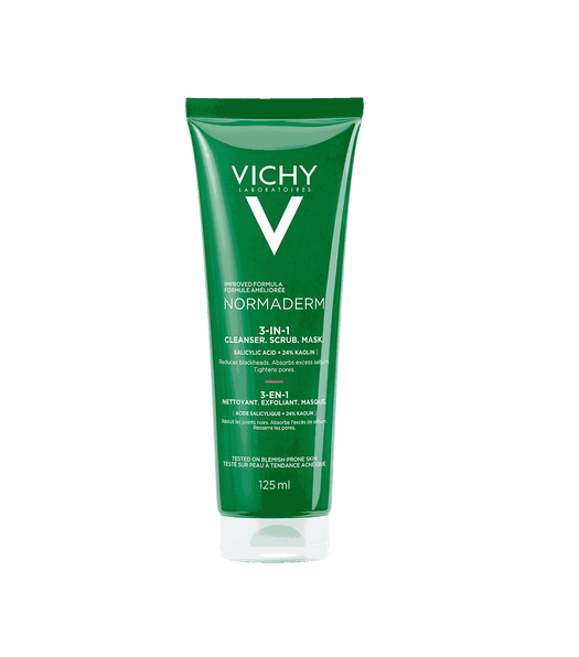 VICHY NORMADERM 3in1 Scrub Cleanser Mask 125ml new